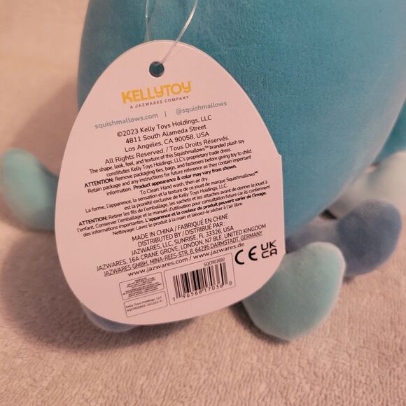 Squishmallows Sealife Blue Sky The Squid 7.5” Stuffed Plush NWT 2023 - Picture 4 of 7